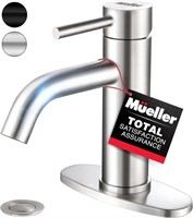 $40  Mueller Sink Faucet, Single-Hole, Steel Nicke