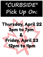 IMPORTANT! CURBSIDE Pick up days/times: