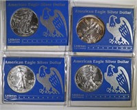 (4) 1997 Silver American Eagles