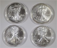 (4) 2010 Silver American Eagles