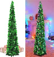 (new)5 ft Pop Up Christmas Tinsel Tree with
