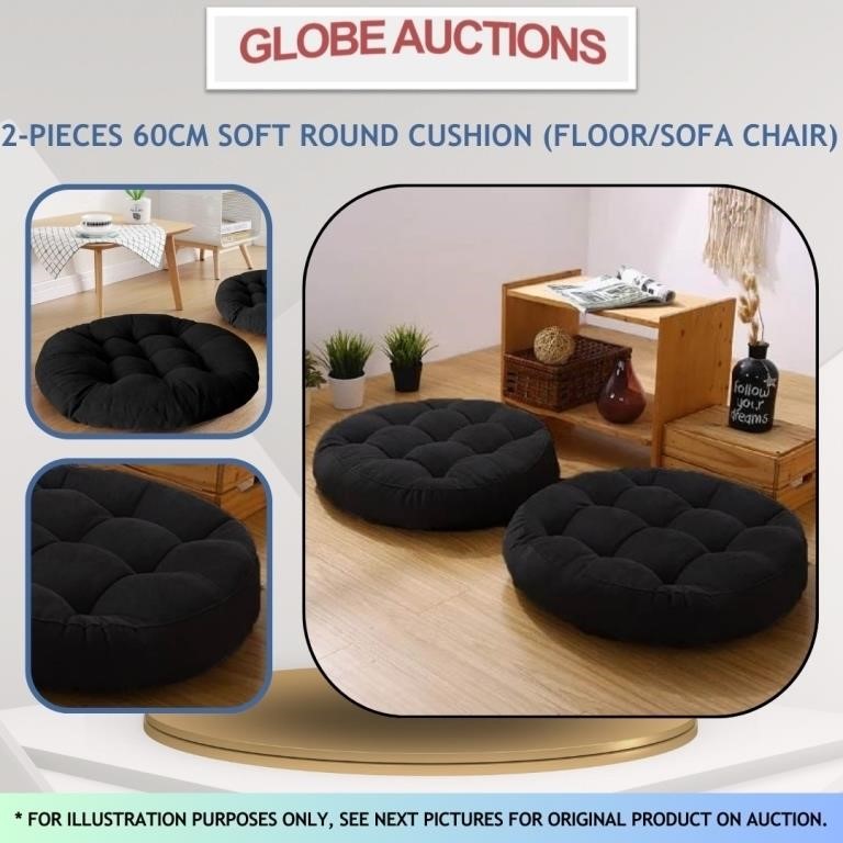 2-PCS 60cm SOFT ROUND CUSHION (FLOOR/SOFA CHAIR)