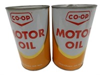 2 CO-OP MOTOR OIL QT. CANS