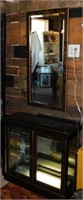 Lighted display cabinet & matching mirror: