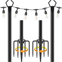 B2144  Metal Poles with Fork 10 Ft 2 Pack Light S