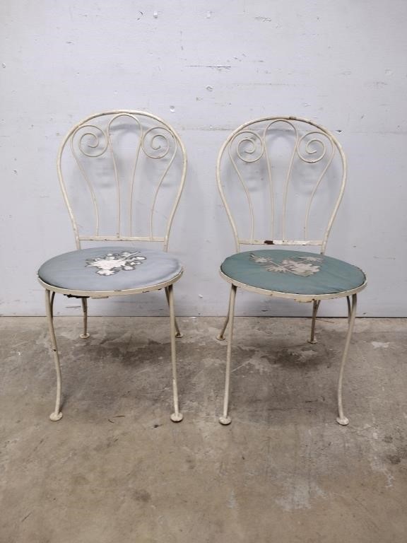 White Iron Patio Chair