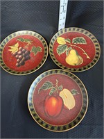 3 Home Interiors Fruit Decorative Plates