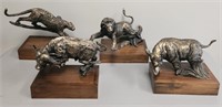 Gary Shoop, Set of Four Ltd Ed Bronze Sculptures.