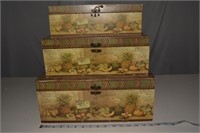 Three Decorative Storage Boxes