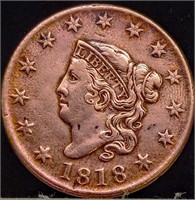 1818 Liberty Head Large Cent Coin
