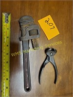 Pipe Wrench and WInchester Cutters