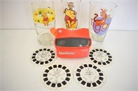 3D VIEWMASTER WITH WHEELS PLUS 3 DISNEY TUMBLERS