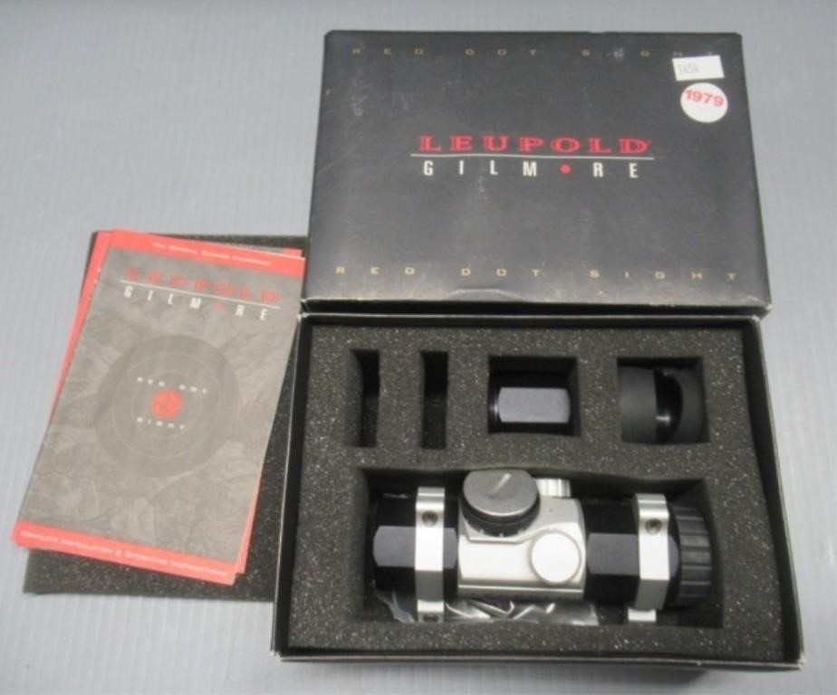 Leopold Gilmore red dot sight with box.