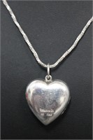 Sterling Heart Locket Marked Tiffany & Co. On