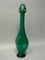 Large Green Decanter Bottle w/ Lid