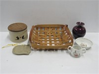 Workshop Basket + Pottery Tray Lot