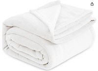 Bedsure White Fleece Blankets Queen