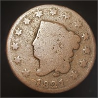 1821 Coronet Head Large Cent - Better Date!