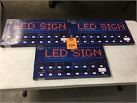 Lot of 3 LED Signs 10in. x 20in. OPEN