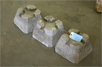 (3) Cement Footings, Approx 10-1/2"x7"