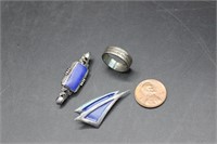 Vintage Sterling Silver ring & 2 Brooches