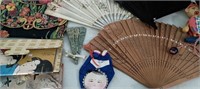 Asian Inspired Fans, Painted Clutch, Paper