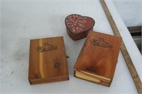 2 Bibles and wood box