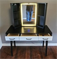 Modern Light-up Vanity W/ Fold Out Mirror