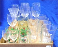 Tray lot of Assorted Glass