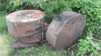 Vintage Oil Barrels From Old Oil Wagon