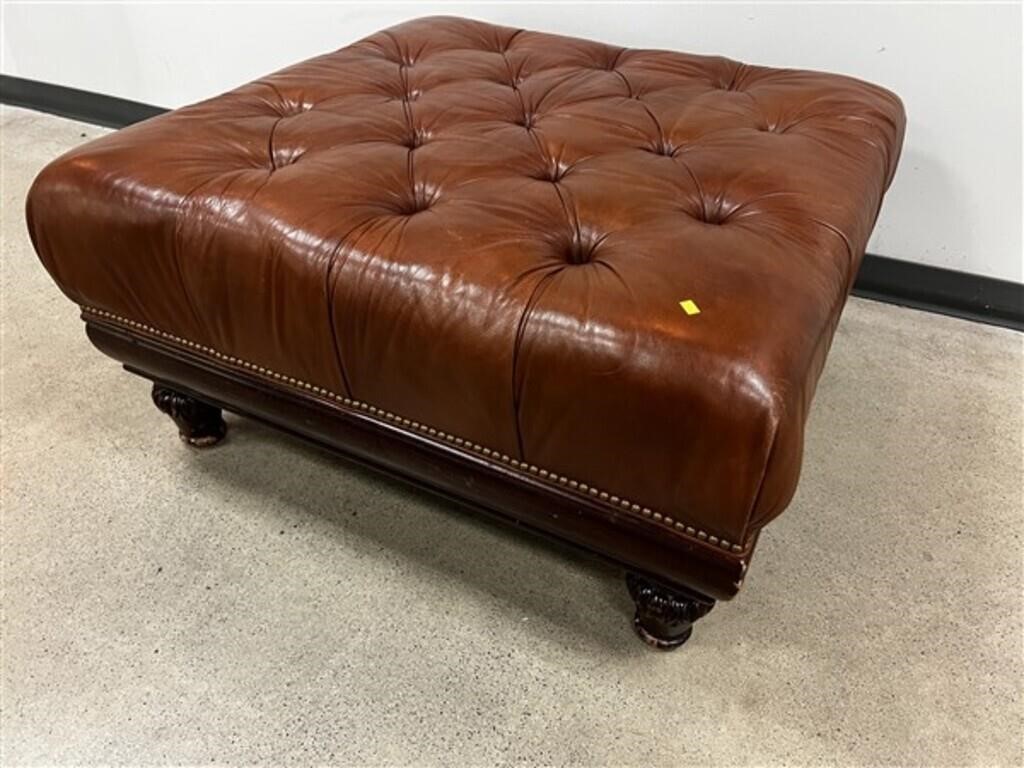 Leather Upholstered Ottoman