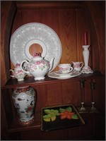 tea set,oriental vase,candleholders & trays