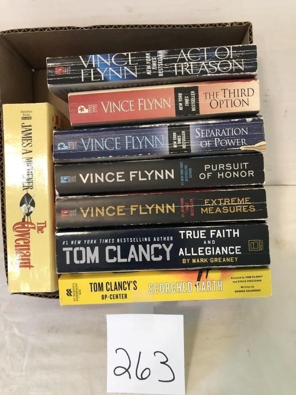 8 books-Tom Clancy, Vince Flynn, etc