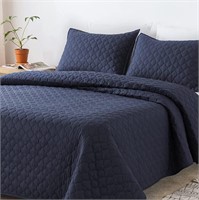 Navy Blue Queen Quilt Set - Full Size Summer Beds