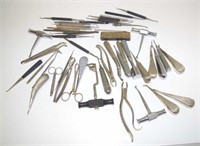 Box of vintage dental tools