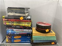 Group Lot of Movies, CDs, Books