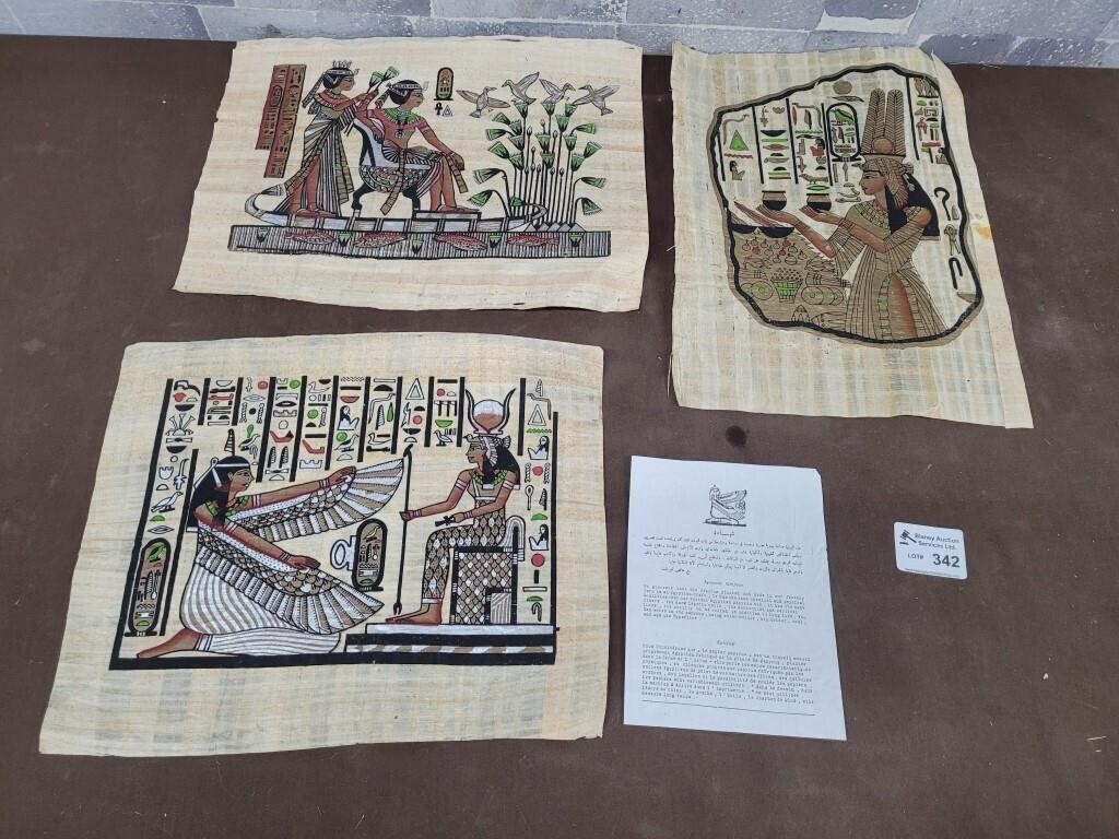 Egyptian art on papyrus