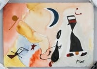 Spanish Watercolor Signed Miro 3321 w/ PROVENANCE