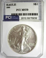 1988 Silver Eagle MS70 LISTS $2350