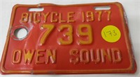 OWEN SOUND BICYCLE PLATE