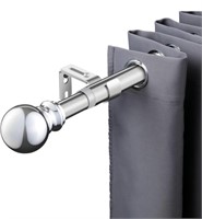 SILVER TELESCOPIC CURTAIN ROD 28 TO 48IN 48 TO