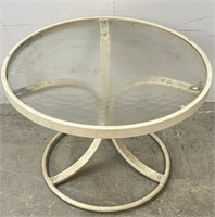 Glass and Metal Outdoor End Table