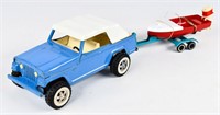 Tonka Jeepster Truck w/ Boat & Trailer