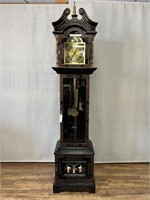 Black Asian Scene Painted Grandfather Clock