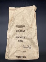 Vintage U.S. Mint $200 Nickels Bag