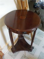 Modern round stand inlaid style top 15" dia. 26"