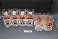 (8) 1980's Orioles Glasses