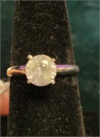 Beautiful Sterling Silver Ring with Single Stone