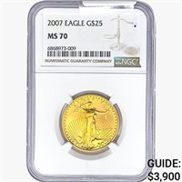 2007 $25 1/2oz. Gold Eagle NGC MS70