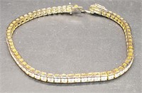 (AB) Diamonique Sterling Silver Tennis Bracelet